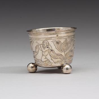 A Swedish early 18th century silver beaker, marks of Ferdinand Sehl d.ä., Stockholm 1707.