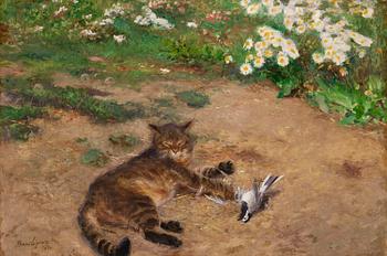 789A. Bruno Liljefors, Cat and wagtail.