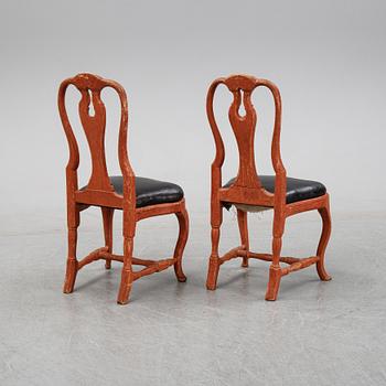 A pair of rococo chairs, mid 18th Century.