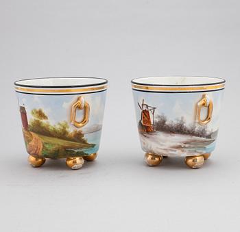 Two flower pots, Rörstrand, early 20th century.