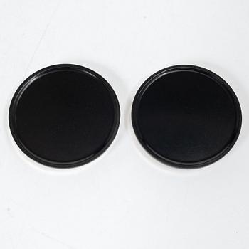 Guldsmedsaktiebolaget (GAB), Ashtrays, 4 pieces, silver and Bakelite, Stockholm, 1946–1968.