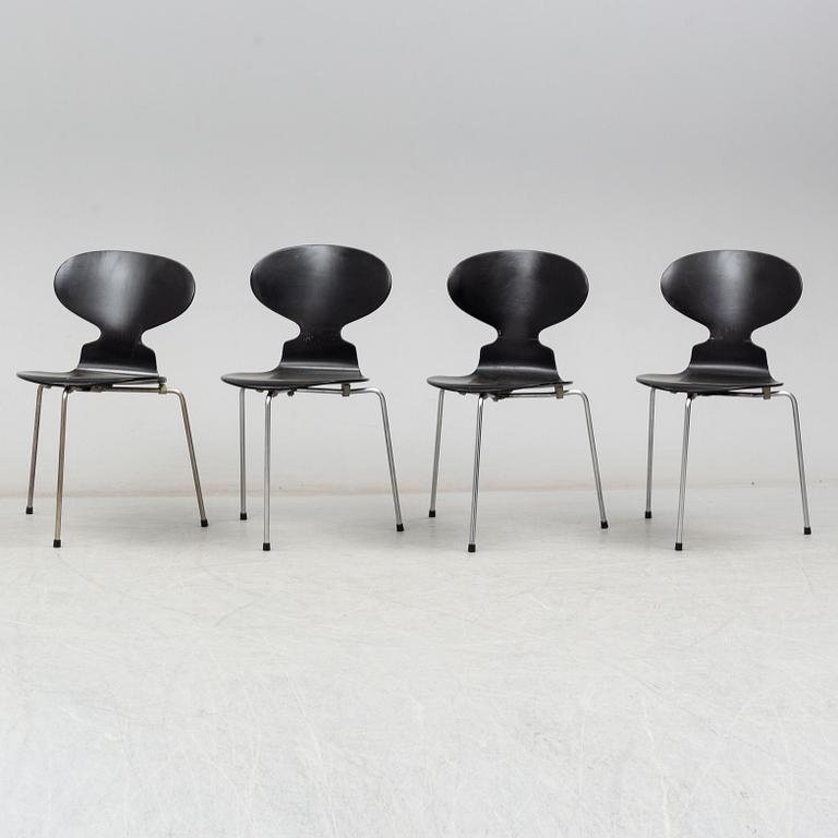 ARNE JACOBSEN, stolar, 4 st, "Myran", Fritz Hansen, Danmark, 1950/60-tal.