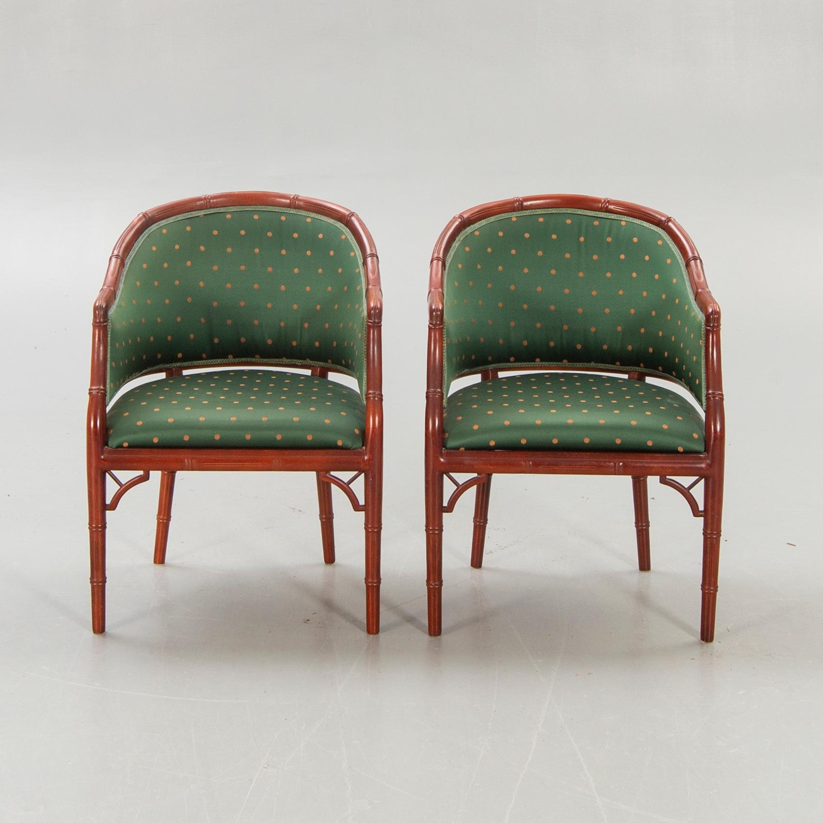 Armchairs / armchairs, a pair, Miranda of Sweden, late 20th century.