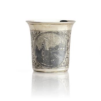 370. A Russian silver-gilt niello beaker, Moscow 1845. Unidentified maker. Assay master Andrey Antonovich Kovalsky.