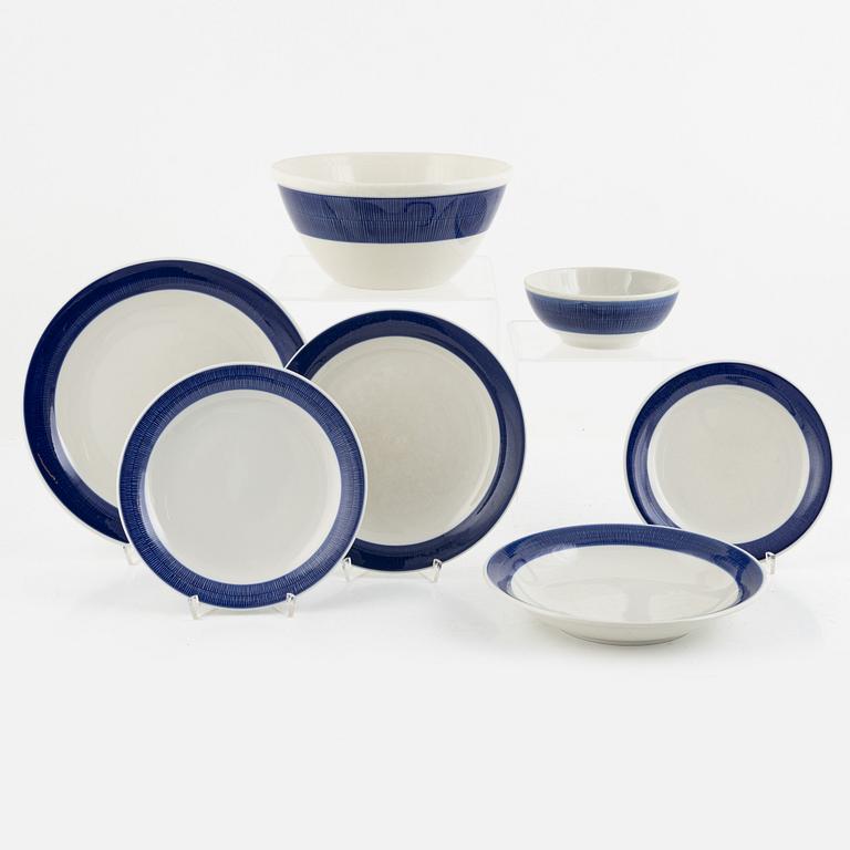 Hertha Bengtson, matservis, porslin, 27 delar, "Koka Blå", Rörstrand.