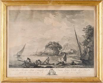KOPPARSTICK, 2 st, efter G de la Croix, 1700-tal.