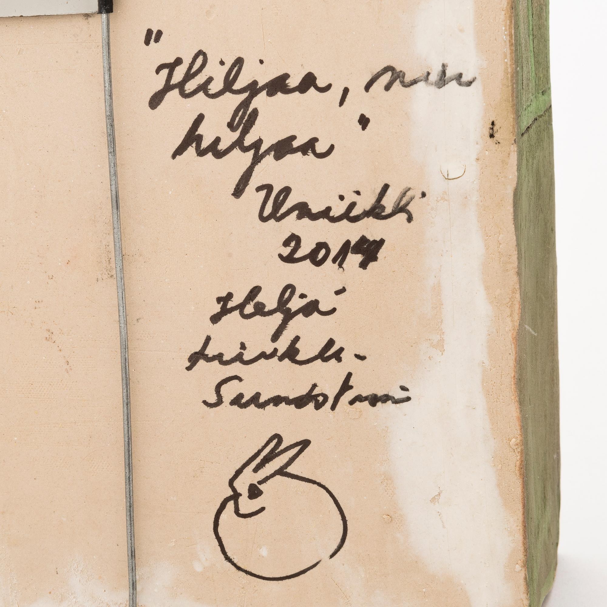 HELJÄ LIUKKO-SUNDSTRÖM, unik lampett, signerad Heljä Liukko-Sundström 2014.