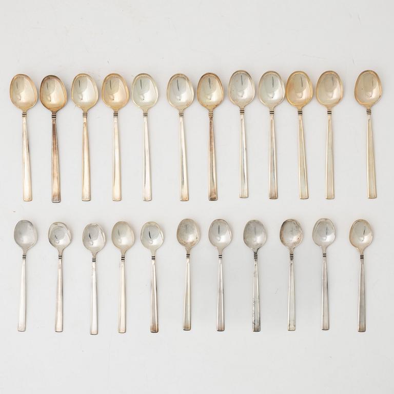 Claës E. Giertta, skedar, 22 st, silver, "Paris", MEMA, Lidköping 1959-1960.