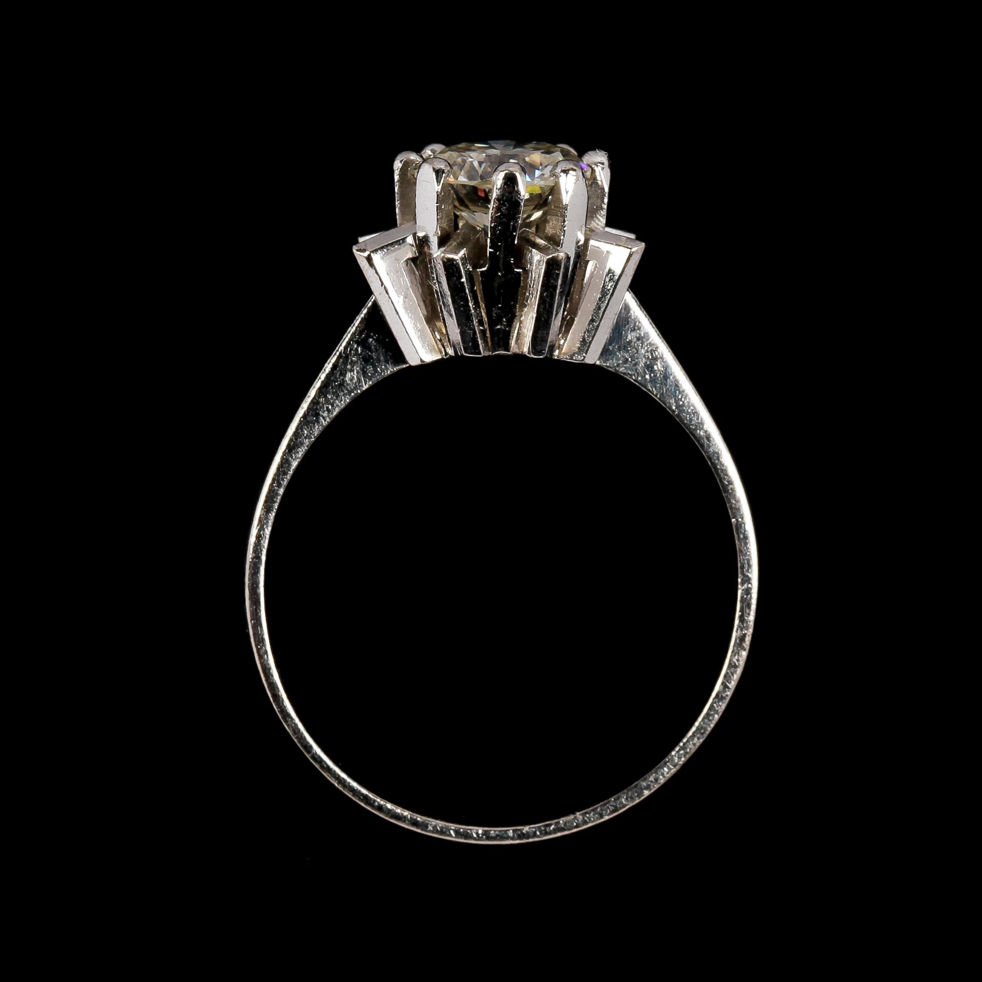 RING, briljantslipad diamant, ca 0.90 ct.