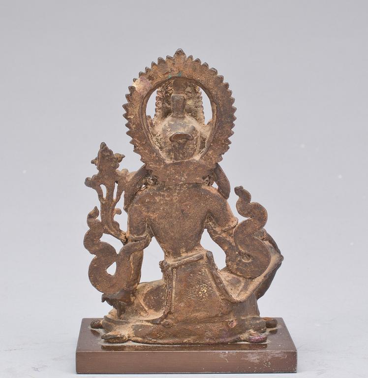 A gilt bronze figure of Indra, Nepal, 18th Century or older.