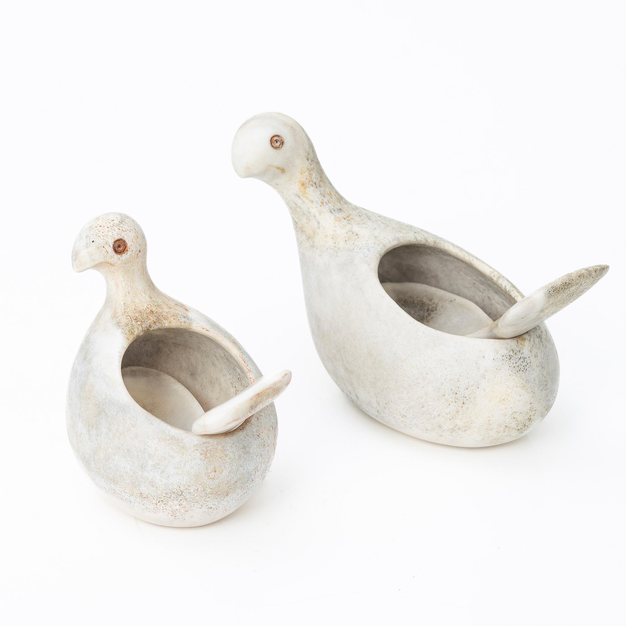 Lars Pirak, A pair of salt cellars, signed.