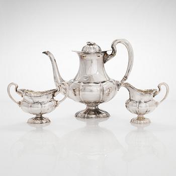 A three-piece silver coffee service, Kultakeskus, Hämeenlinna 1969.