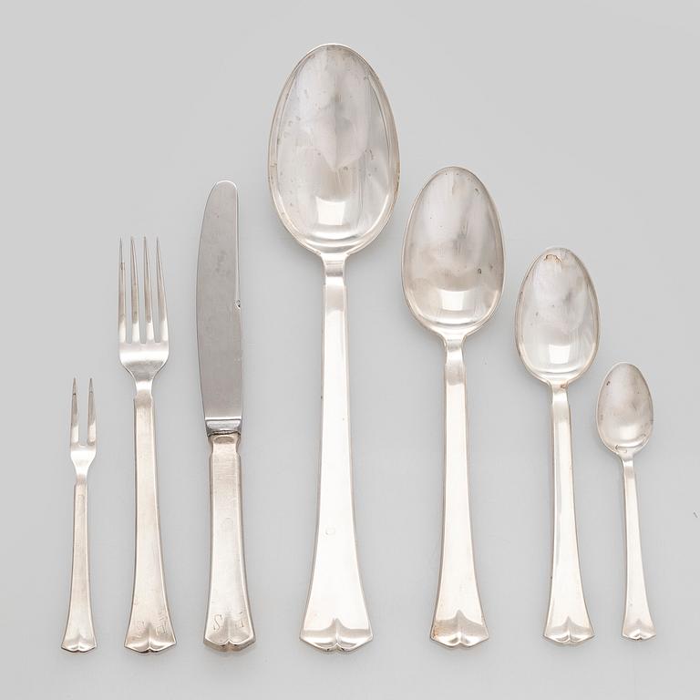 A 35-piece set of 'Jousi' (Bow) silver cutlery, Kultakeskus, Hämeeninna 1953-1979.