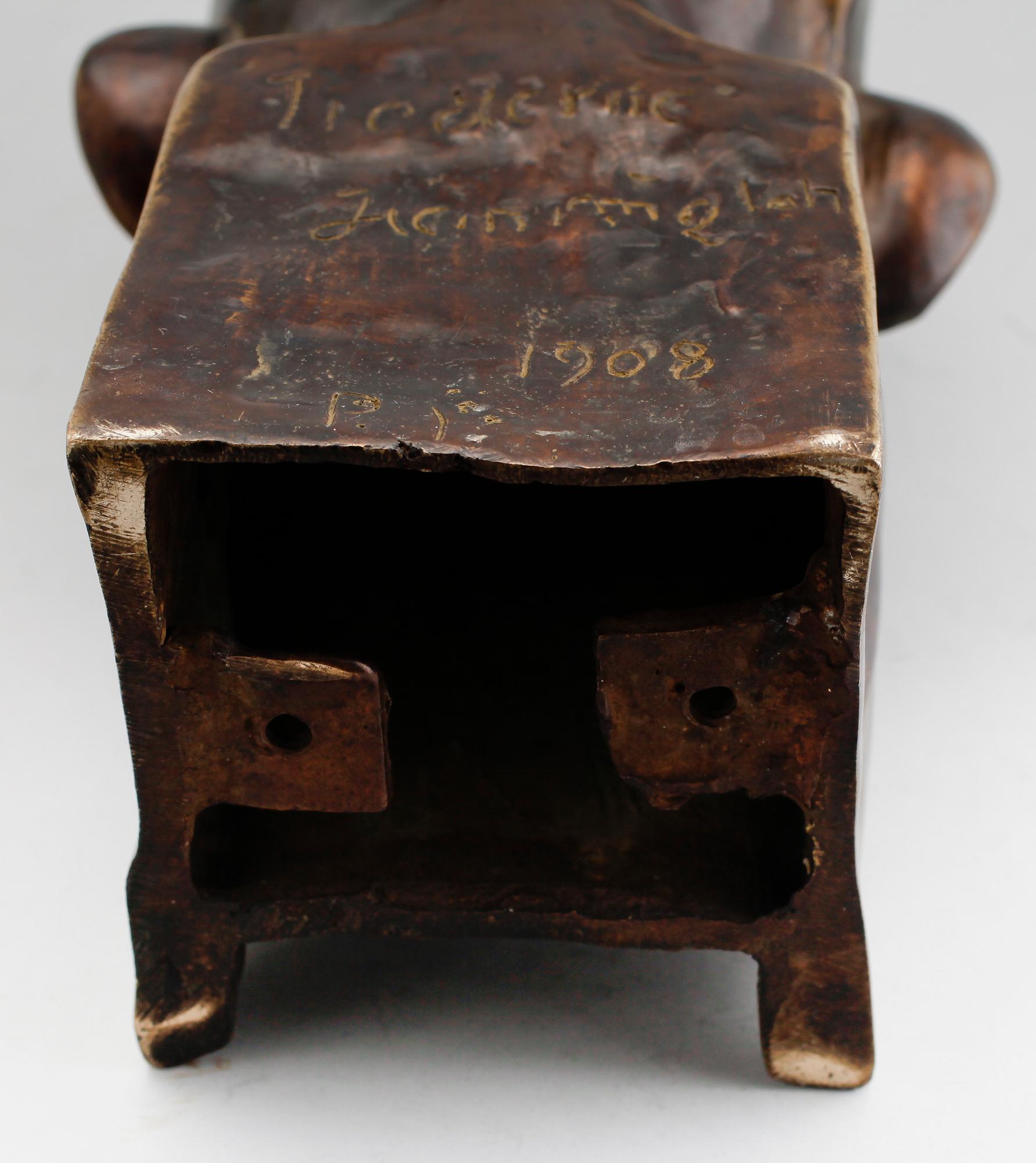 SKULPTUR, okänd konstnär, brons, otydligt sign och dat 1908, numr 22/300.
