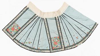 Kjol, broderat siden. Qingdynastin, 1800-tal.