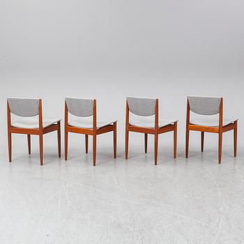 FINN JUHL, four chairs, France & Sons, Denmark.
