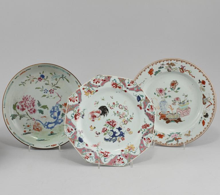 TALLRIKAR, 6 st, porslin Kina, 1700-tal.