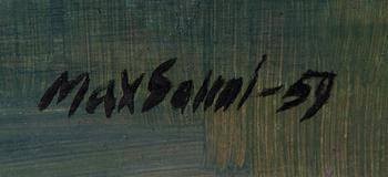Max Salmi, oil on board, signed and dated -57.