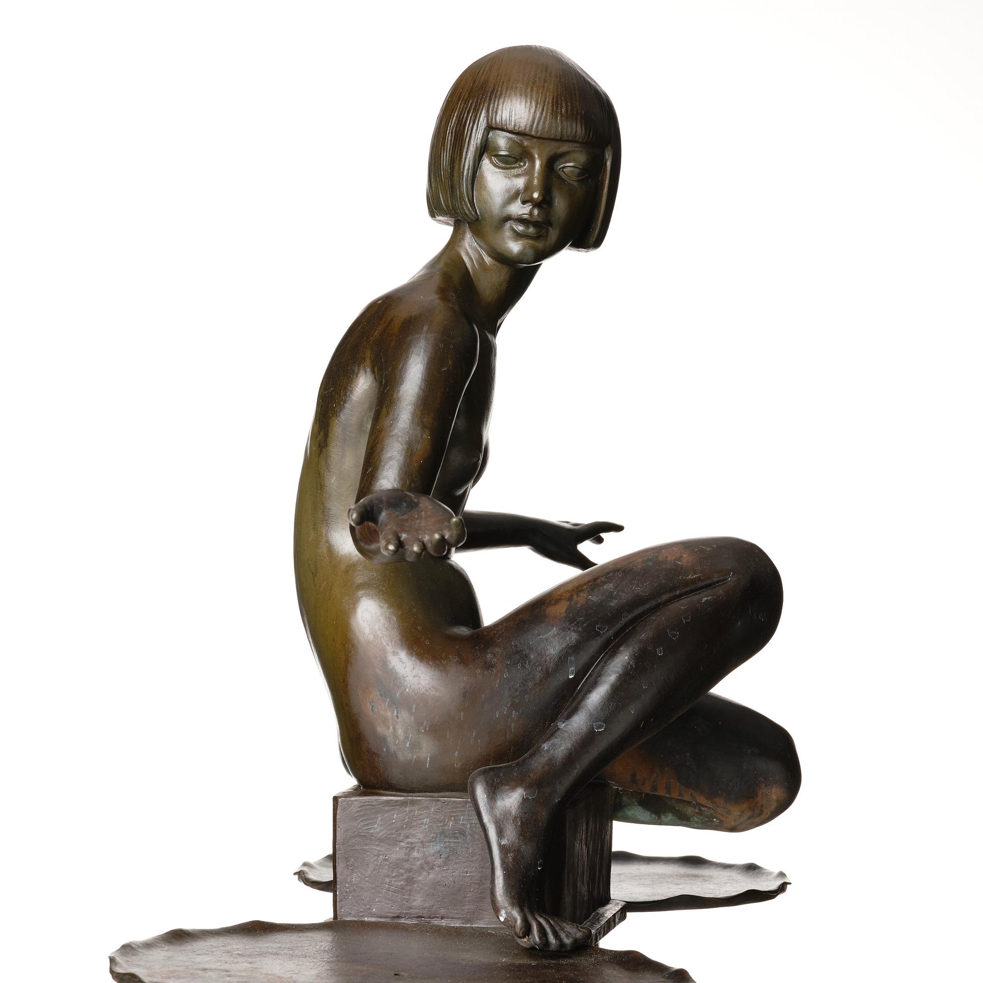 Tore Strindberg, "Flicka med fågelbad" (Girl with birdbath).