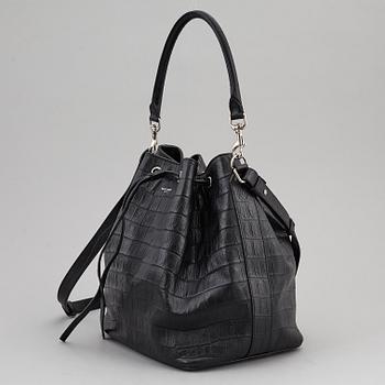 YVES SAINT LAURENT, a black leather 'Emmanuelle' bag.