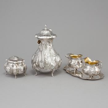 A five piece silver coffee service, GEWE, Malmö 1977-81.