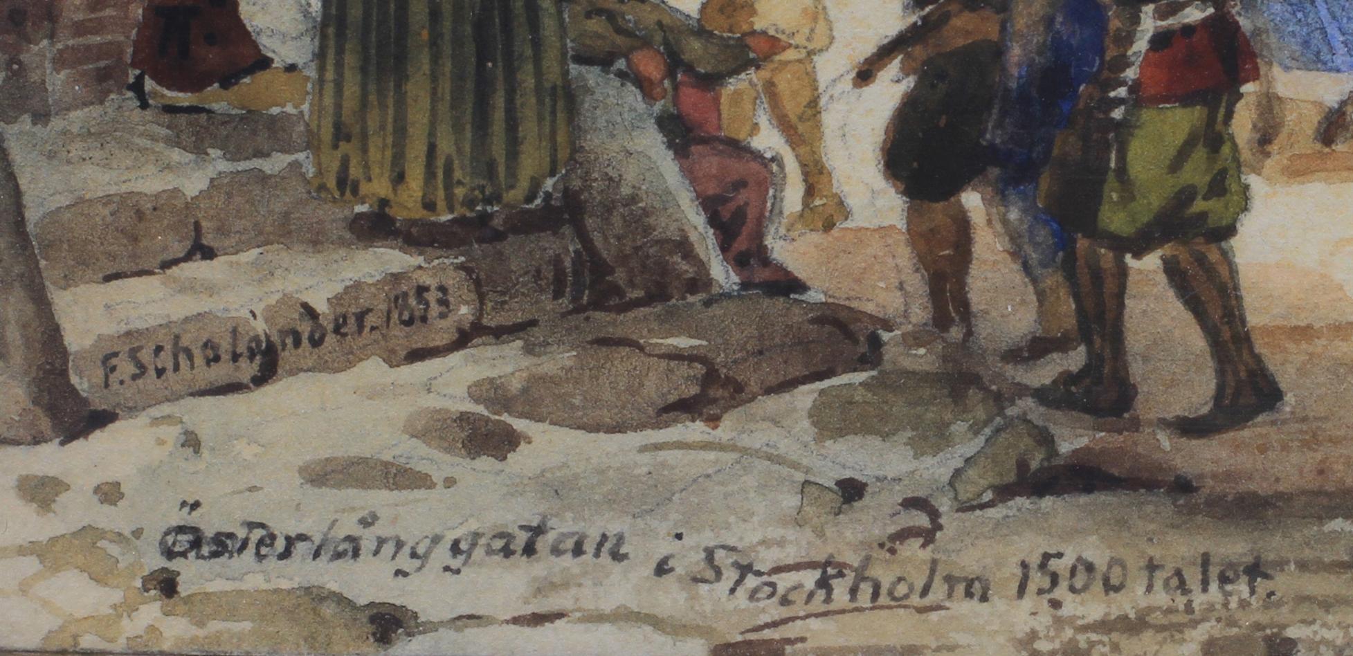 FREDRIK WILHELM SCHOLANDER, akvarell. Sign o dat 1853.