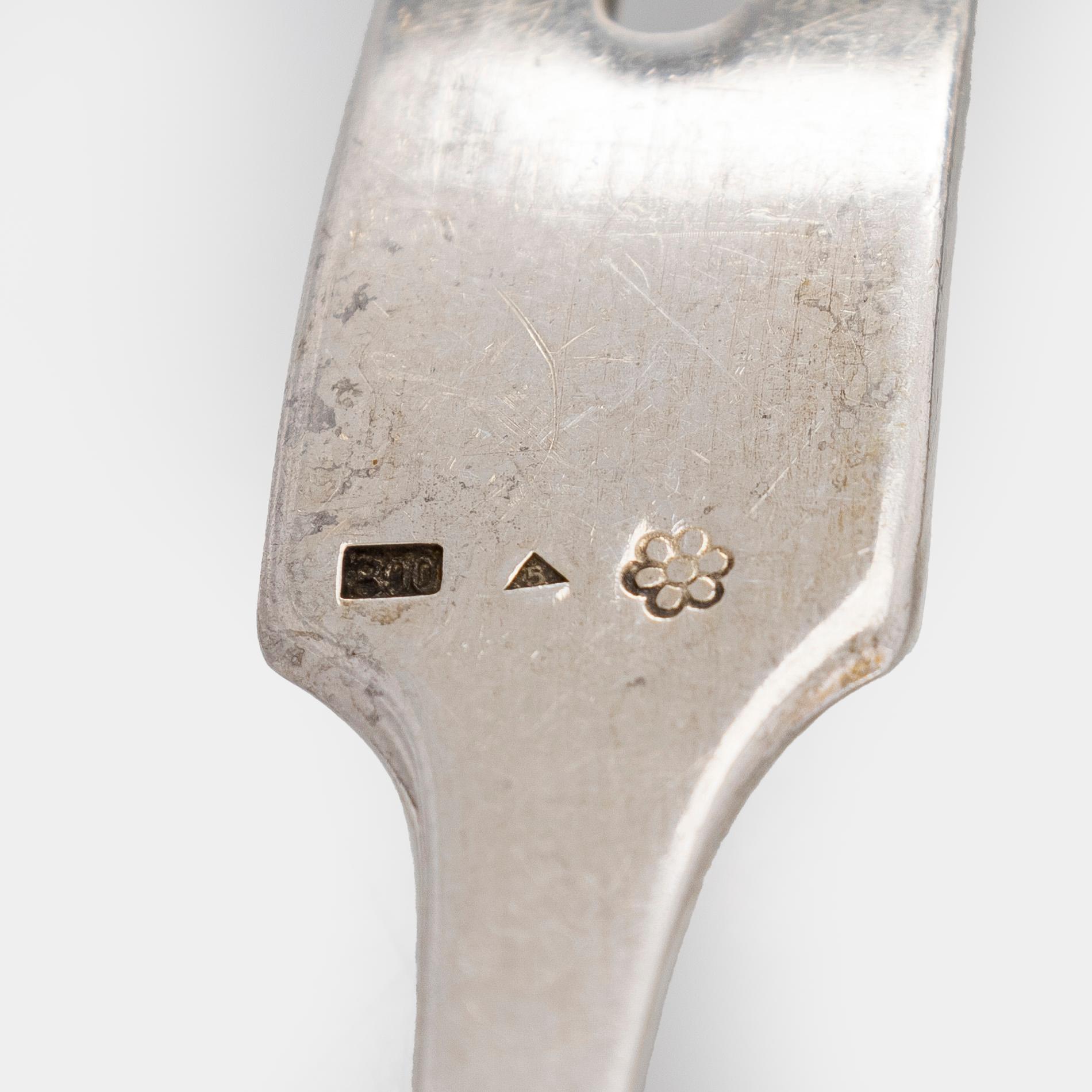 A 15-piece silver cutlery set, Sandrik, and ladle, Czechoslovakia 1929-1945.