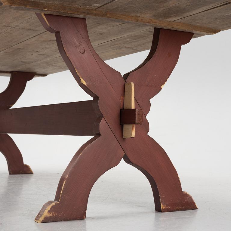 Gateleg table, folk art, 19th century, with later legs.