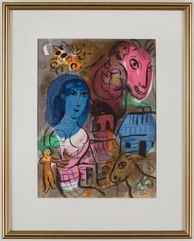 Marc Chagall · MARC CHAGALL, färglitografi, ur XXe Siecle Hommage a Marc Chagall, 1969.