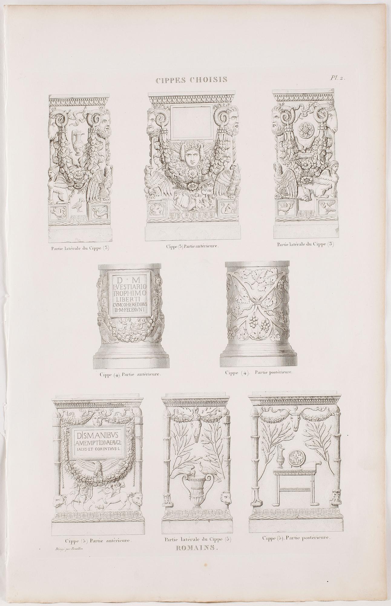 PIERRE BOUILLON, Kopparstick, 2 st, 1800-talets första fjärdedel.