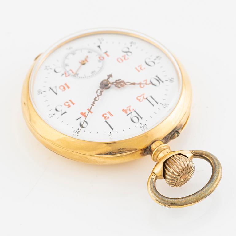 Pocket watch, 18K gold, 47 mm.