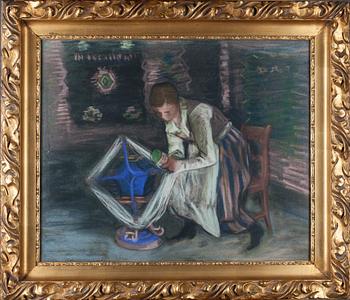 CARL BENGTS, pastell, signerad.