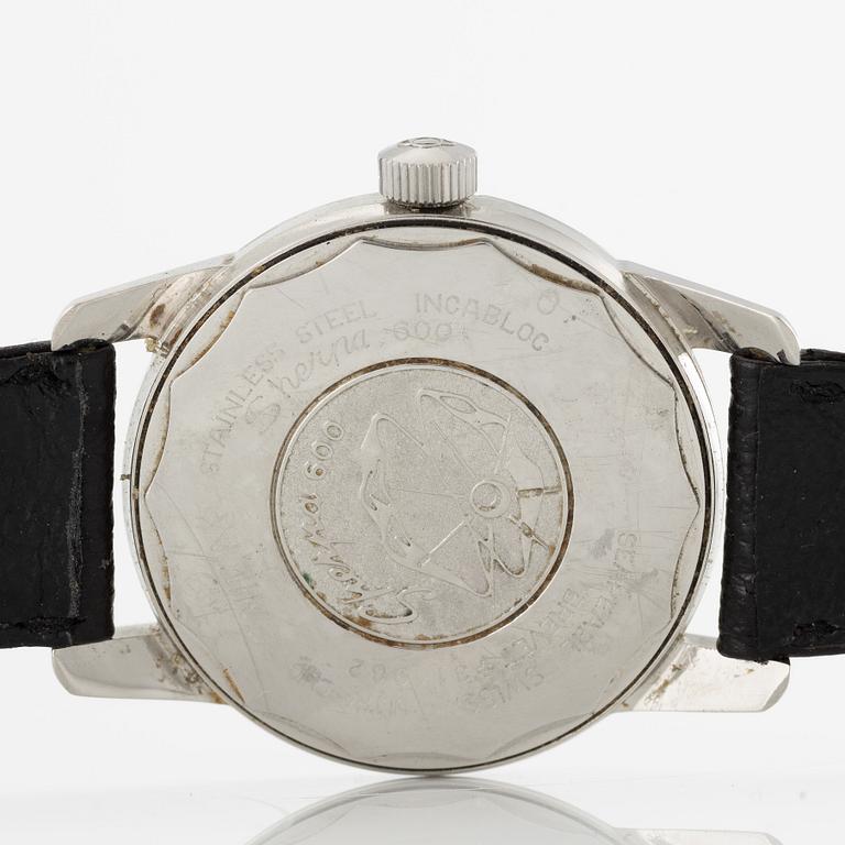 Enicar, Sherpa Date, "Sherpa 600", wristwatch, 34.5 mm.