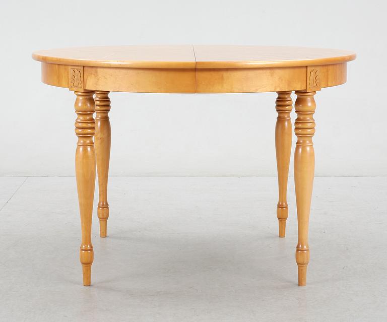 MATSALSGRUPP, 7 delar, senempirestil, Alsterbro Möbelfabrik, 1940-tal.