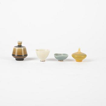 Berndt Friberg, vases and bowls, stoneware, 4 pcs.