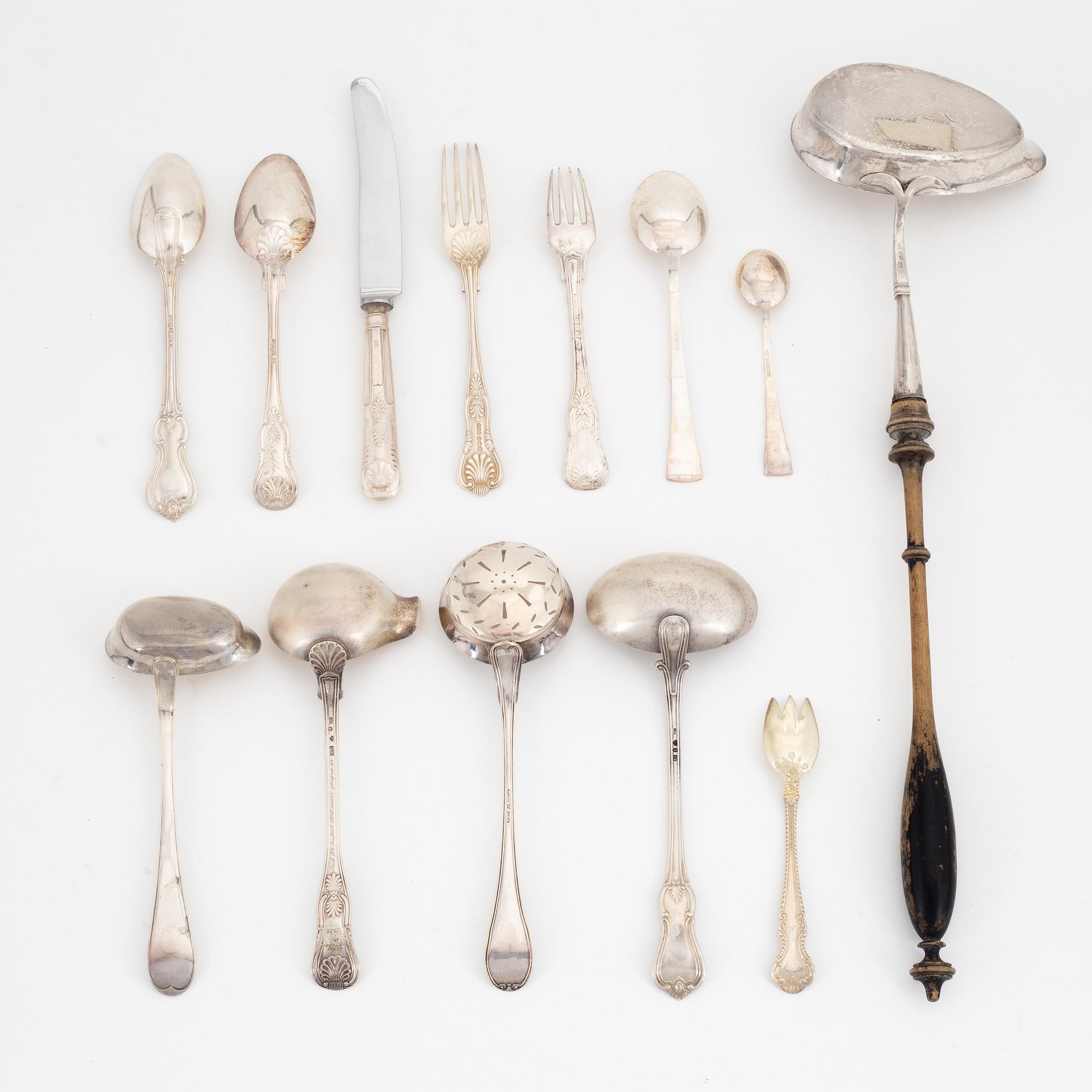 Silver cutlery, 19-20th century (49 pieces).