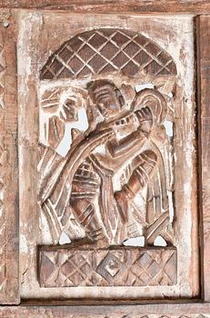 VÄGGRELIEF, trä, 1900-tal.