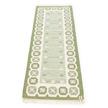 Ingegerd Silow, gallerimatta, rölakan, signerad IS, ca 245 x 80 cm.