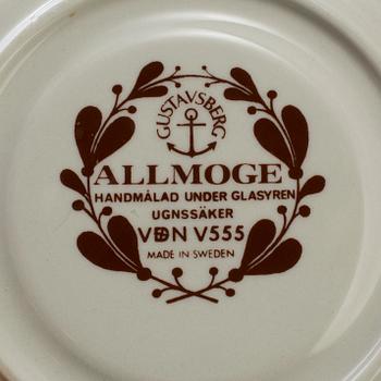 MATSERVIS, "Allmoge", 61 delar, porslin, Gustavsberg, tidigt 1900-tal.