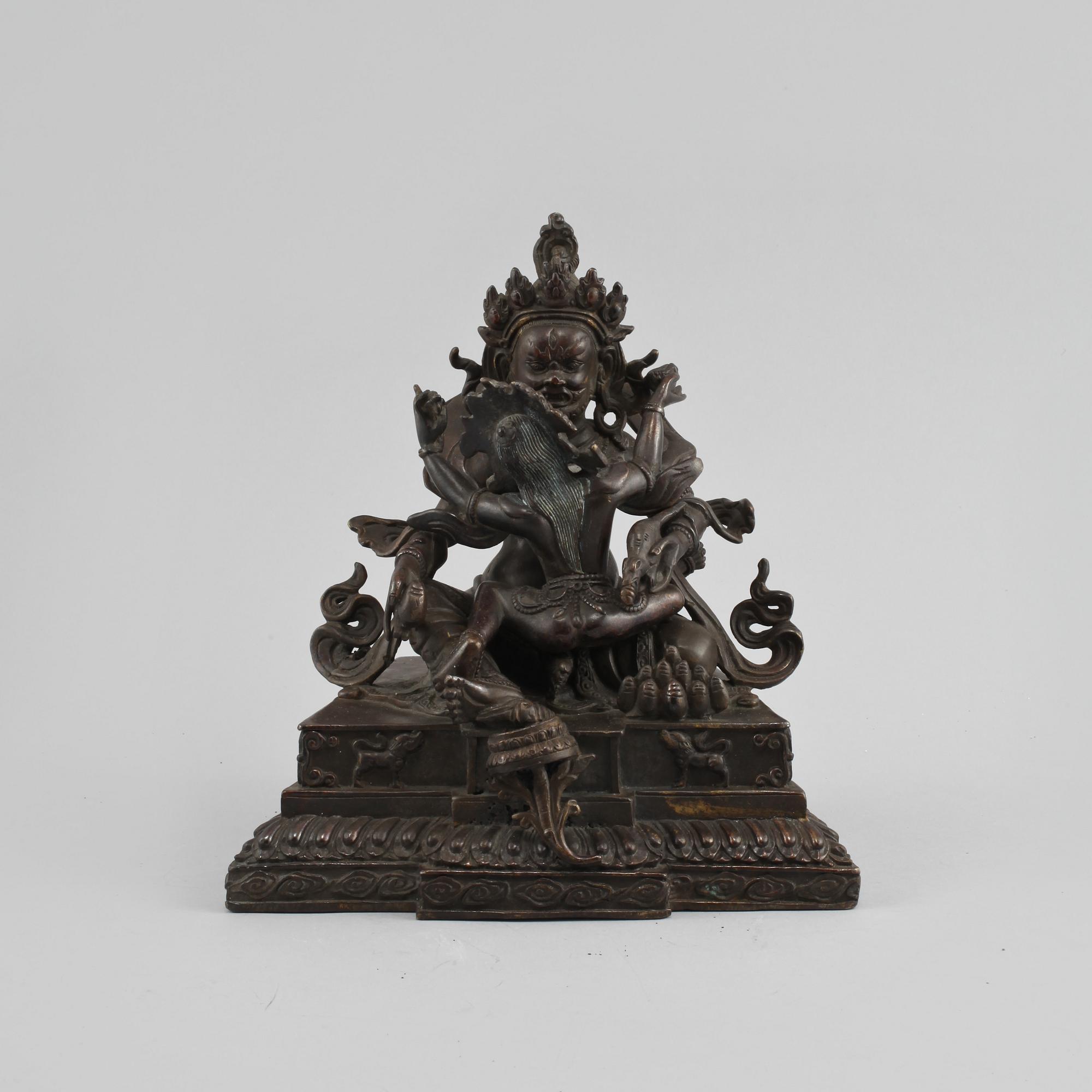 SKULPTUR, brons, Sinotibet, 1800/1900-tal.