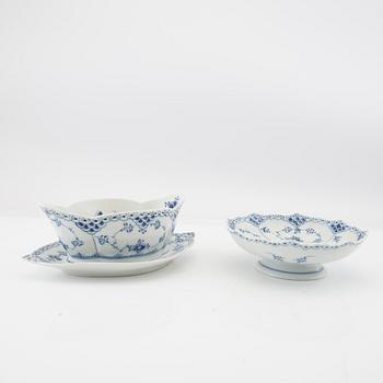 Servis 10 dlr "Musselmalet hel och halvblonde", Royal Copenhagen porslin 1900-talets andra hälft.