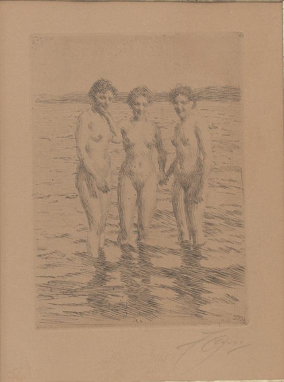ANDERS ZORN, etching, signed, dated in print 1910,