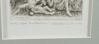 SIMO HANNULA, etsning, signerad och daterad 1976, numrerad T.p.l'a 27/50.