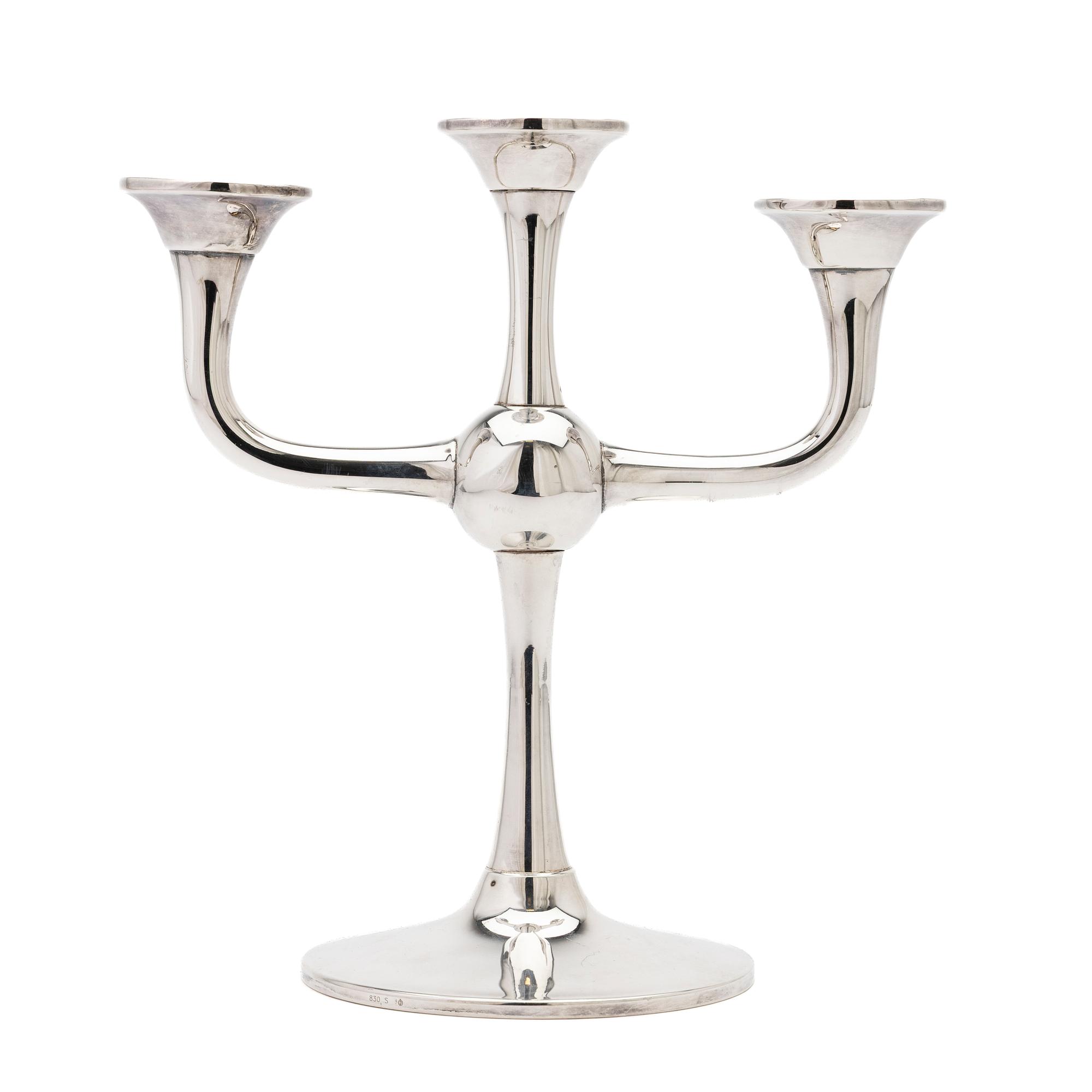 Candelabrum, silver, Karl J Ottesen, Norway, late 20th century.