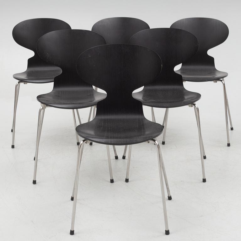 Arne Jacobsen, stolar, 6 st, "Myran", Fritz Hansen, Danmark, 2013.