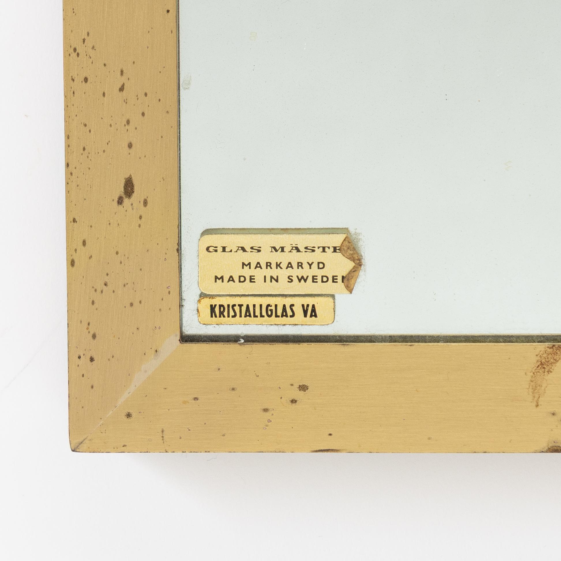 Spegel, mässing, Glasmäster, Markaryd.