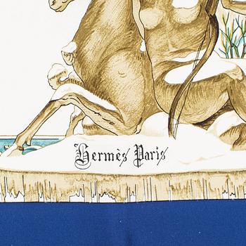 HERMÈS, 2 silk scarves, 'Nikko' & 'L'hiver'.