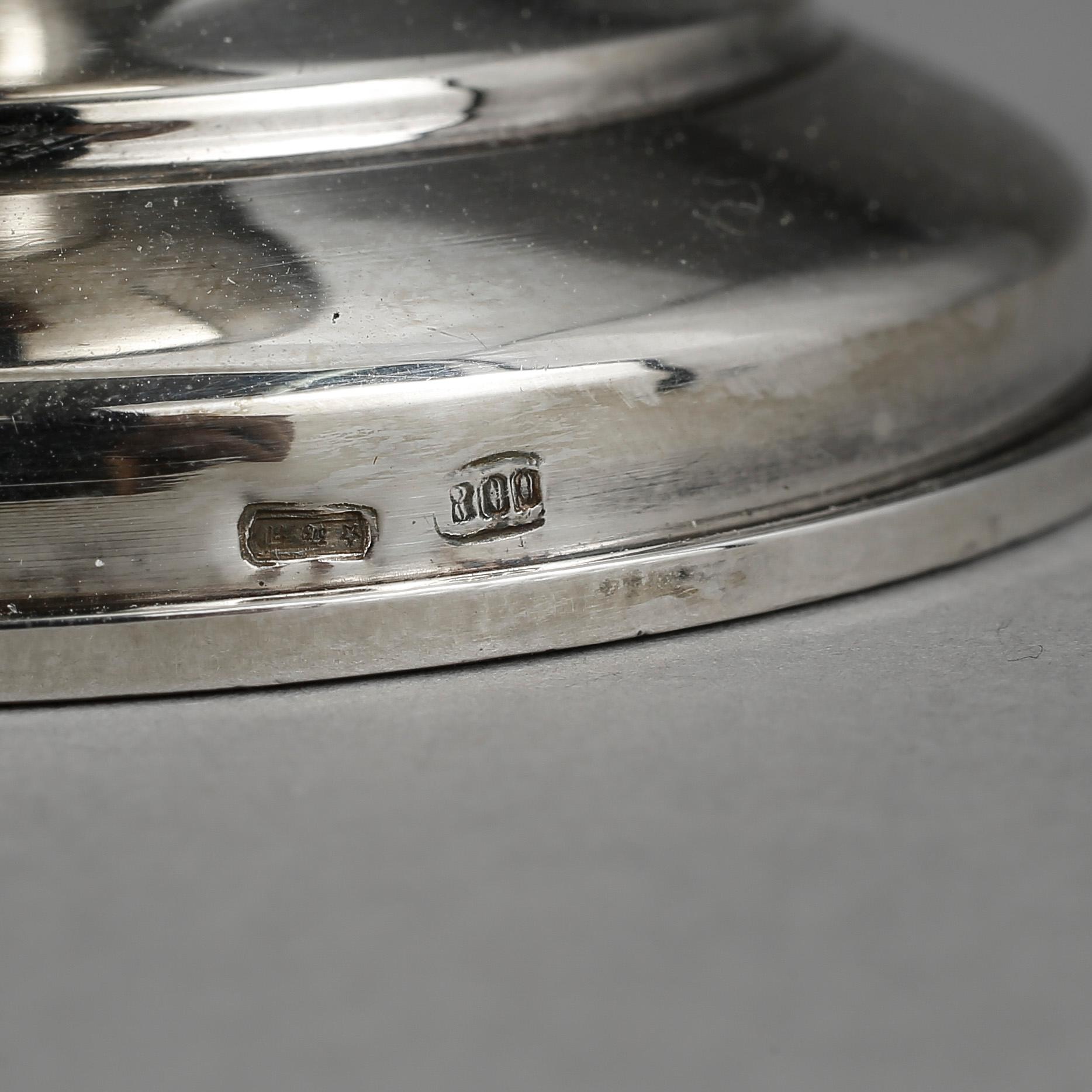 THERMOS samt KANNA, silver 800, Firenze, Italien. Vikt 135 g.