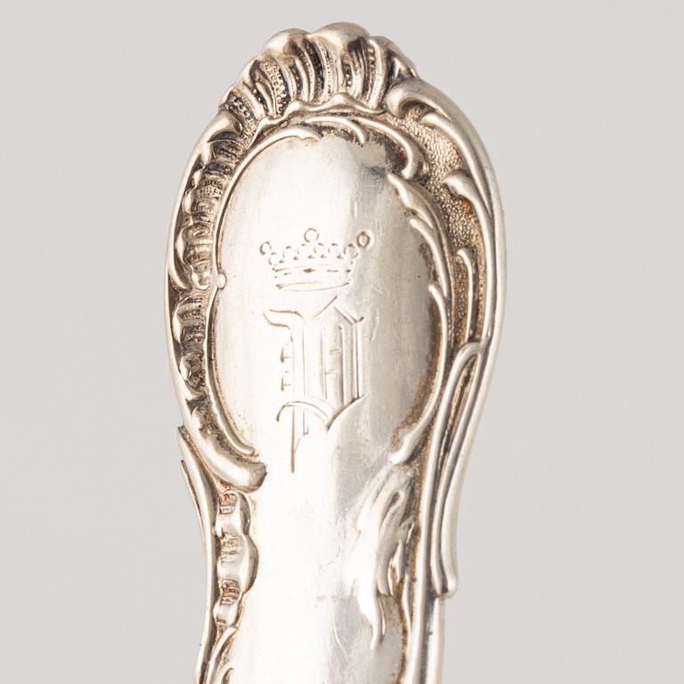 A 64-piece Swedish silver cutlery, mark of Gustaf Möllenborg, Stockholm, including 1899.