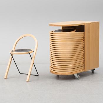 22 'Sparta' folding chairs by Börge Lindau, Blå Station, designed in 1993.